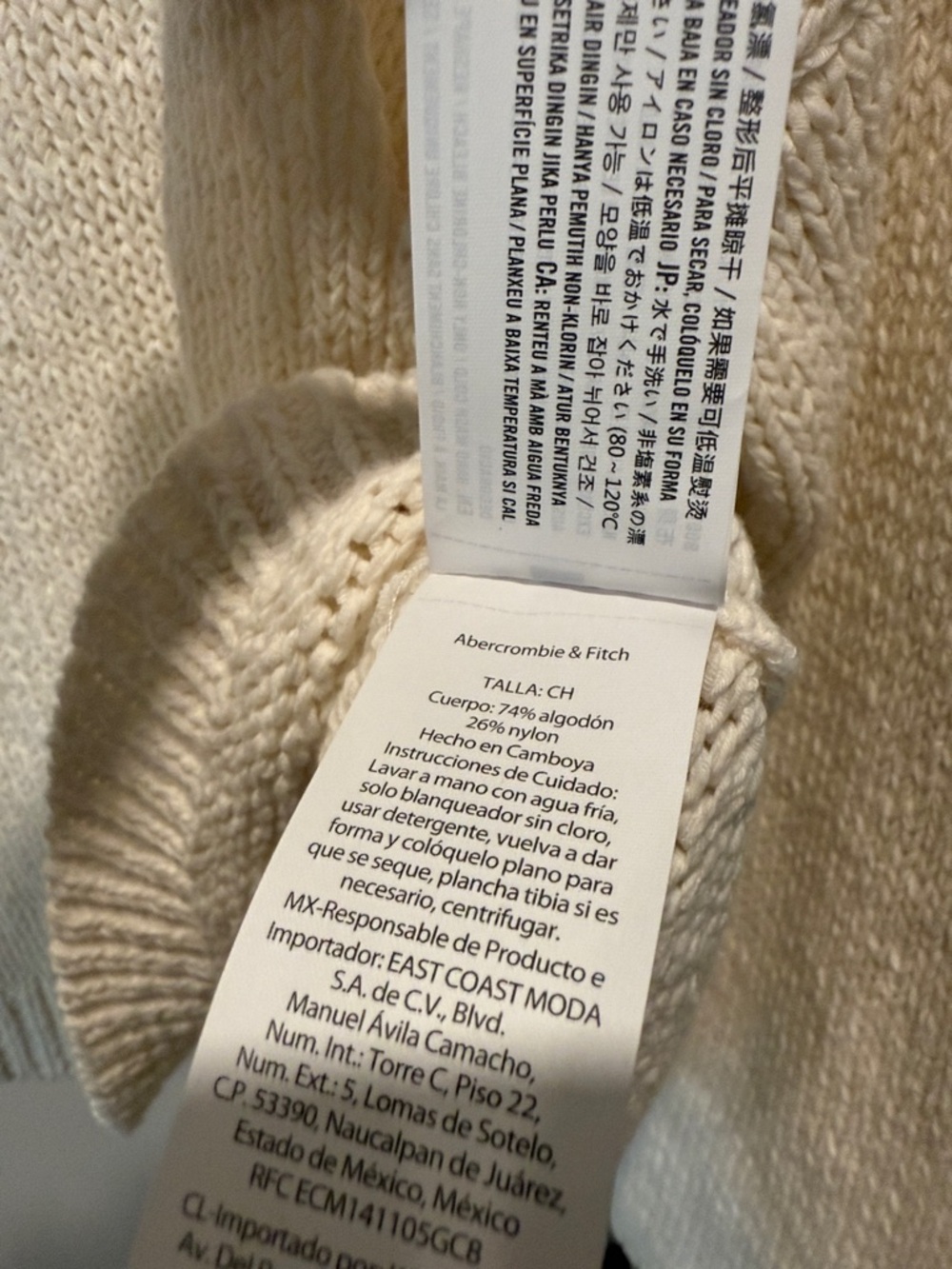 Abercrombie & Fitch Cream Knit Pullover Sweater - Picture 3 of 6